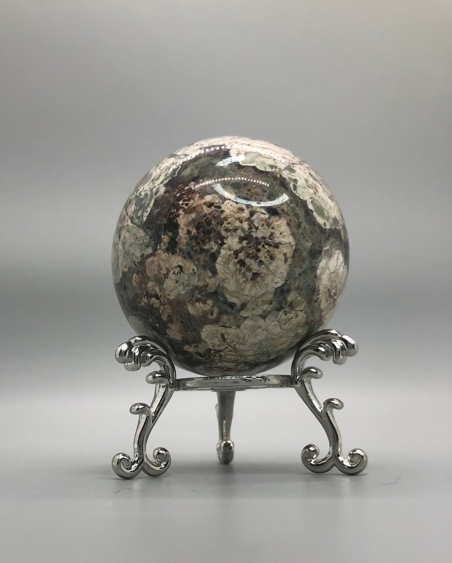 Green Flower Agate Sphere