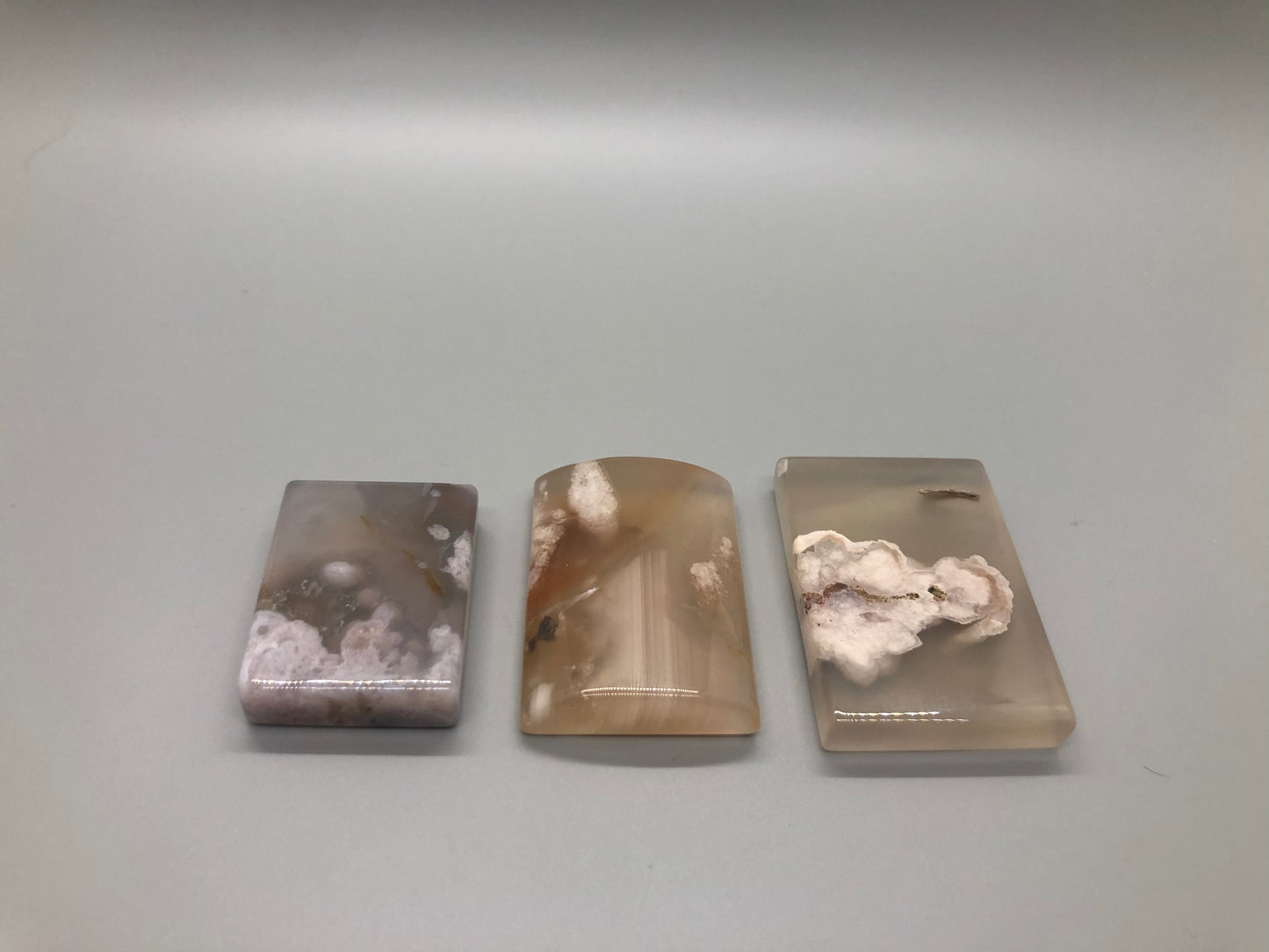 Flower Agate Rectangle Palm Stone