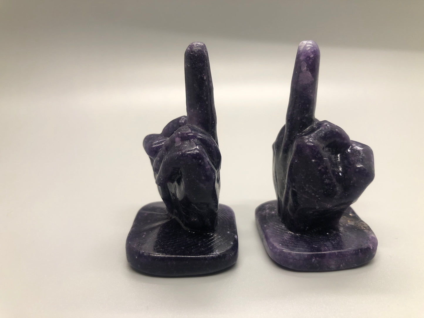 Lepidolite (Purple Mica) Middle Finger Carving