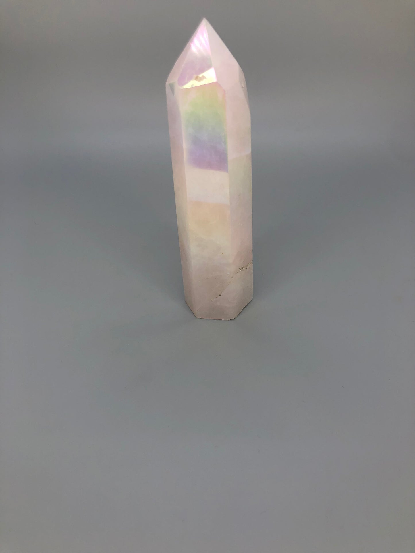 Aura Coated Rose Quartz Towers