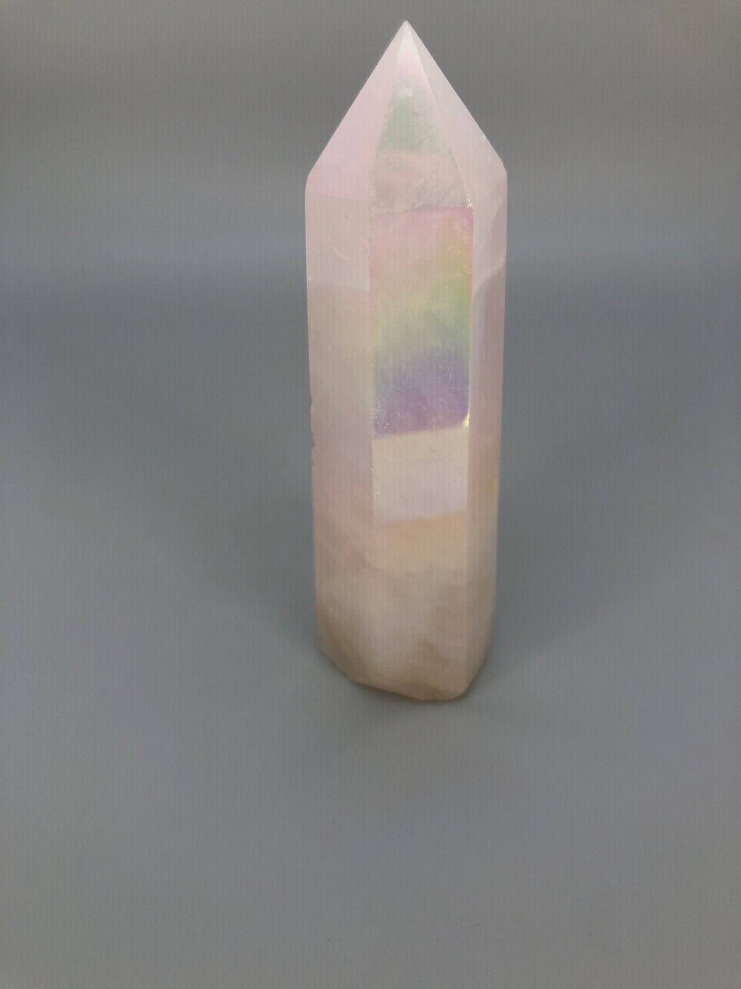 Aura Coated Rose Quartz Towers