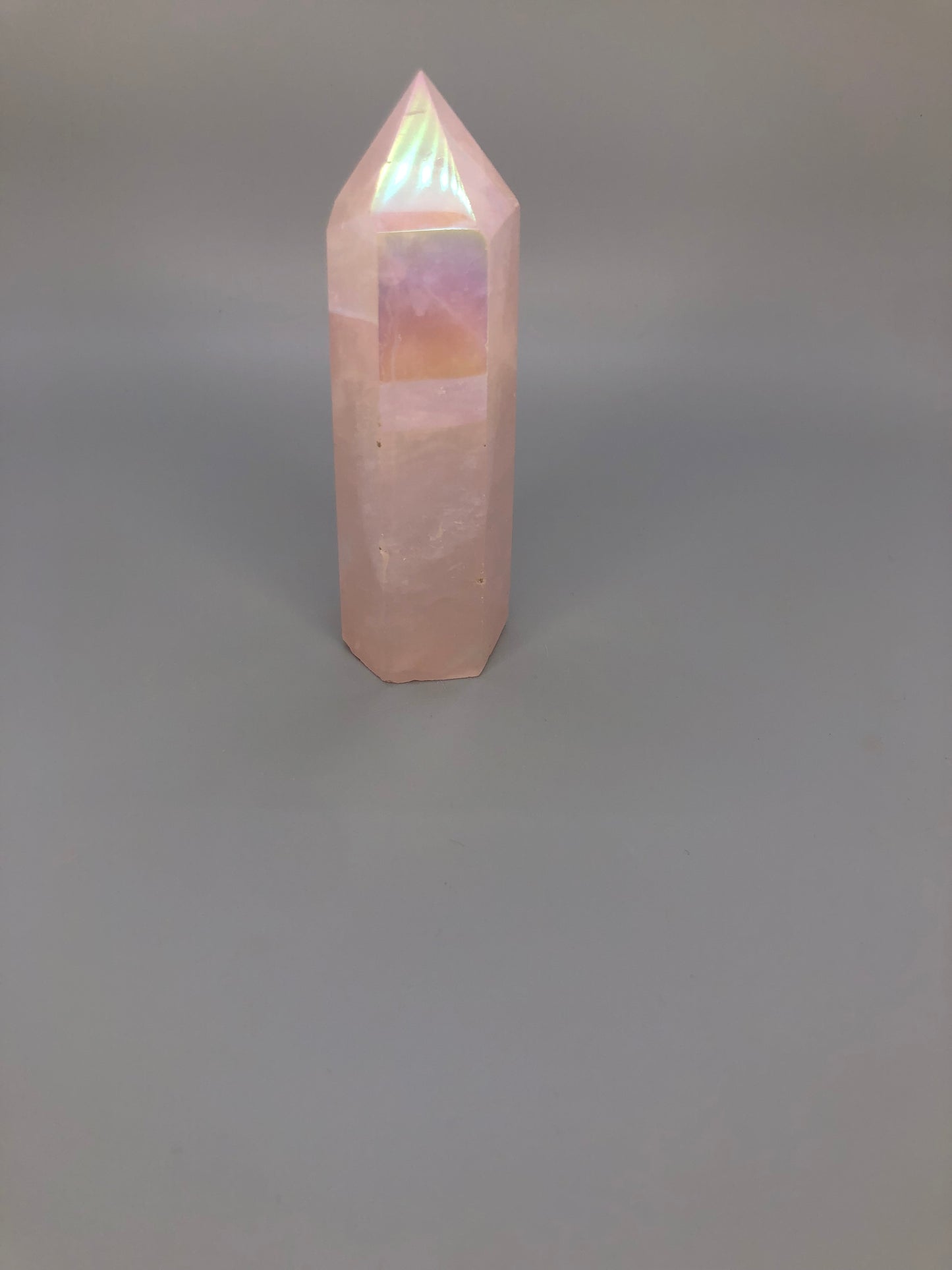 Aura Coated Rose Quartz Towers
