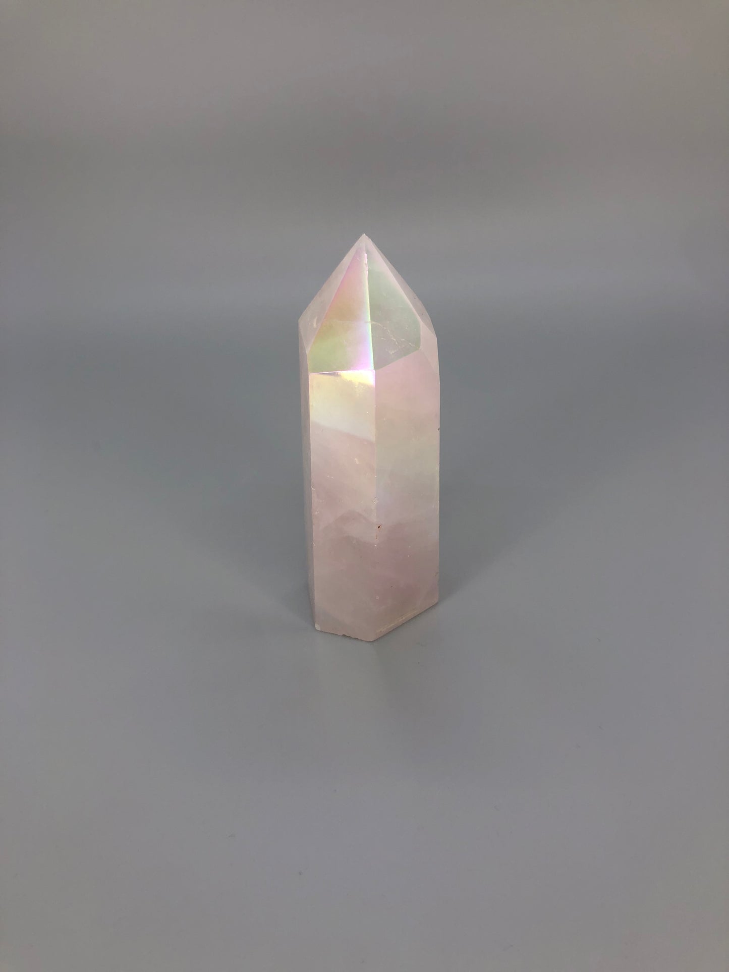 Aura Coated Rose Quartz Towers