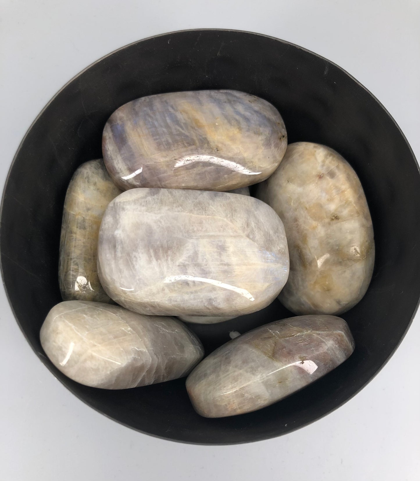 Peach Moonstone Palm Stone