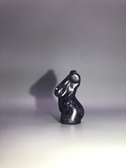 Mini Lepidolite Size Queen Body Carving (Purple Mica)