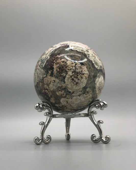Green Flower Agate Sphere
