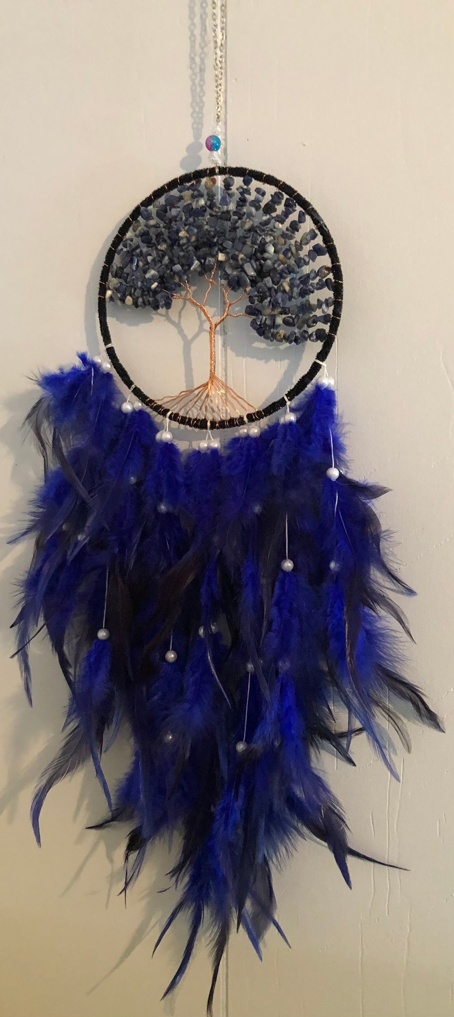 Black and Blue Tree of Life Dream Catcher