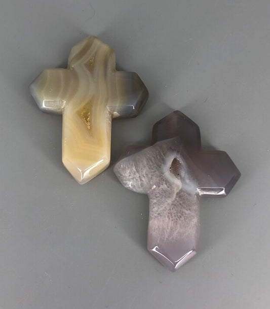 Druzy Agate Cross
