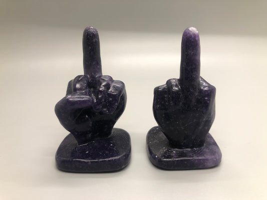 Lepidolite (Purple Mica) Middle Finger Carving