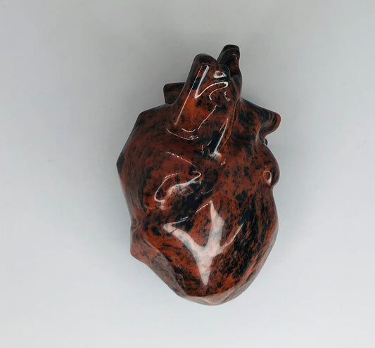 Anatomical Mahogany Obsidian Heart