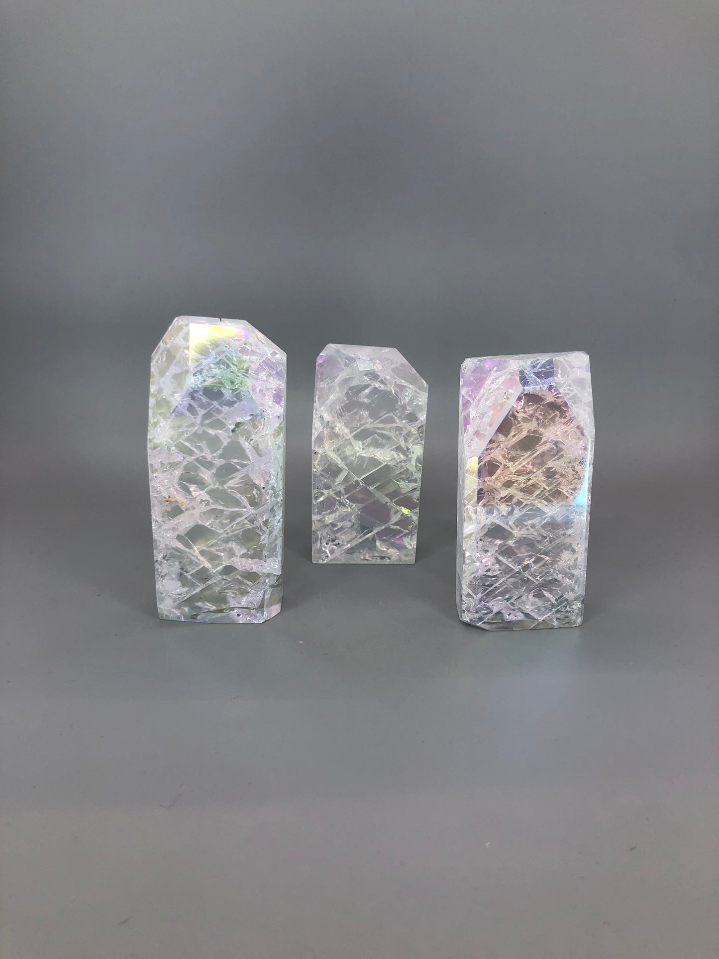 Aura Clear Rainbow Crackle Quartz