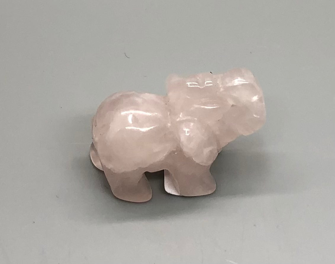 Small Rose Quartz Elephant