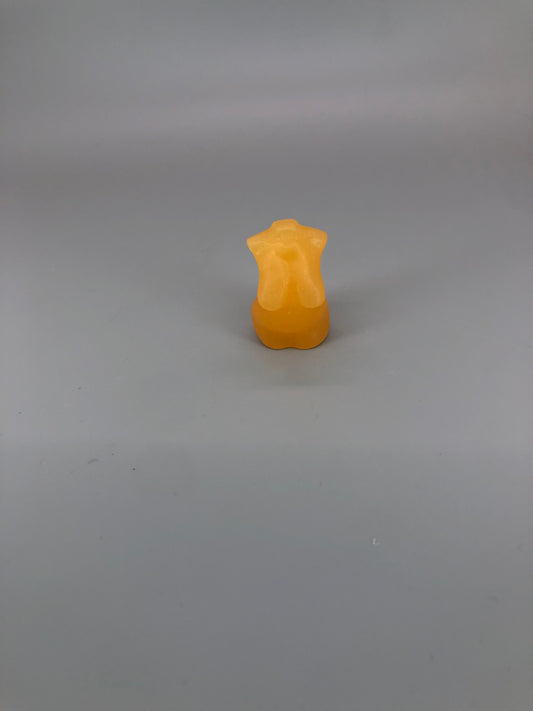 Mini Orange Calcite Size Queen Body Carving