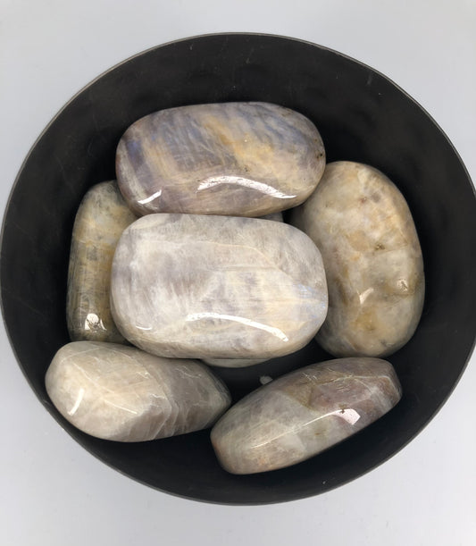 Peach Moonstone Palm Stone