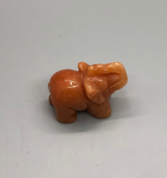 Small Orange Aventurine Elephant